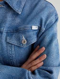 Ramie Jacket Waves Oversized Trucker Jacket WOMENS TOPS Photo 6