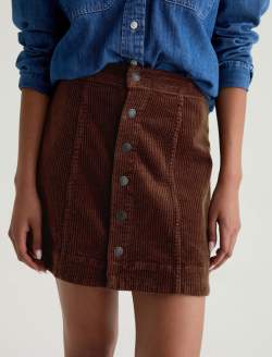 Evie Corduroy Skirt Coffee Bean A-Line Mini Skirt WOMENS BOTTOMS Photo 4
