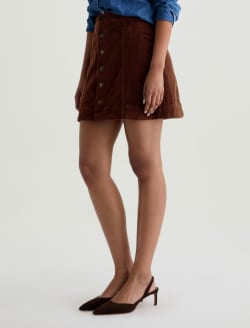 Evie Corduroy Skirt Coffee Bean A-Line Mini Skirt WOMENS BOTTOMS Photo 6
