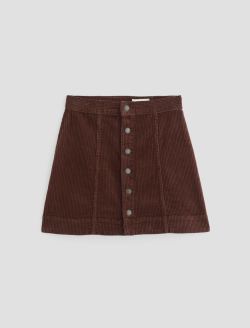 Evie Corduroy Skirt Coffee Bean A-Line Mini Skirt WOMENS BOTTOMS Photo 1