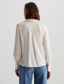 Valerie Blouse Champagne Notched Collar Silk Blouse WOMENS TOPS Photo 7