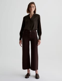 Valerie Blouse Rich Umber Notched Collar Silk Blouse WOMENS TOPS Photo 4