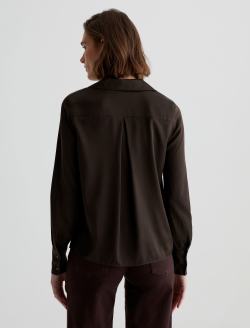 Valerie Blouse Rich Umber Notched Collar Silk Blouse WOMENS TOPS Photo 7