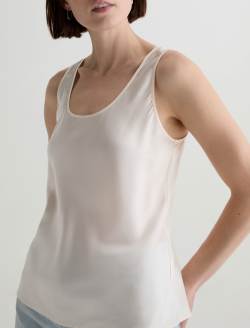 Nicola Champagne Silk Double Scoop Tank WOMENS TOPS Photo 3