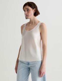 Nicola Champagne Silk Double Scoop Tank WOMENS TOPS Photo 7