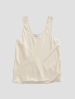 Nicola Champagne Silk Double Scoop Tank WOMENS TOPS Photo 1