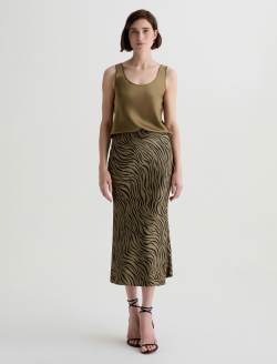 Nicola Mossy Taupe Silk Double Scoop Tank WOMENS TOPS Photo 5