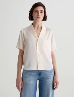 Kieran Shirt Champagne Silk Camp Shirt WOMENS TOPS Photo 2