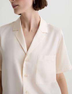 Kieran Shirt Champagne Silk Camp Shirt WOMENS TOPS Photo 3