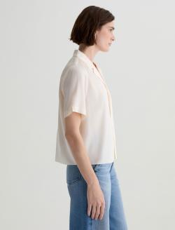 Kieran Shirt Champagne Silk Camp Shirt WOMENS TOPS Photo 4