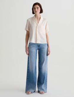 Kieran Shirt Champagne Silk Camp Shirt WOMENS TOPS Photo 5