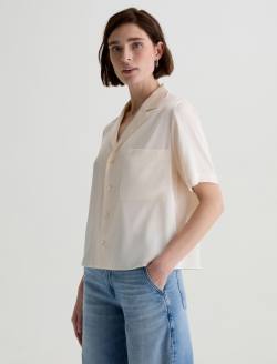 Kieran Shirt Champagne Silk Camp Shirt WOMENS TOPS Photo 7
