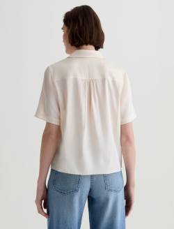 Kieran Shirt Champagne Silk Camp Shirt WOMENS TOPS Photo 8
