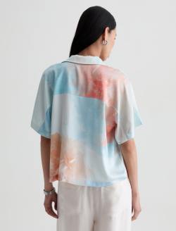 Long Beach Top Sunset Sips Silk Twill Camp Shirt WOMENS TOPS Photo 8