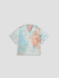 Long Beach Top Sunset Sips Silk Twill Camp Shirt WOMENS TOPS Photo 1