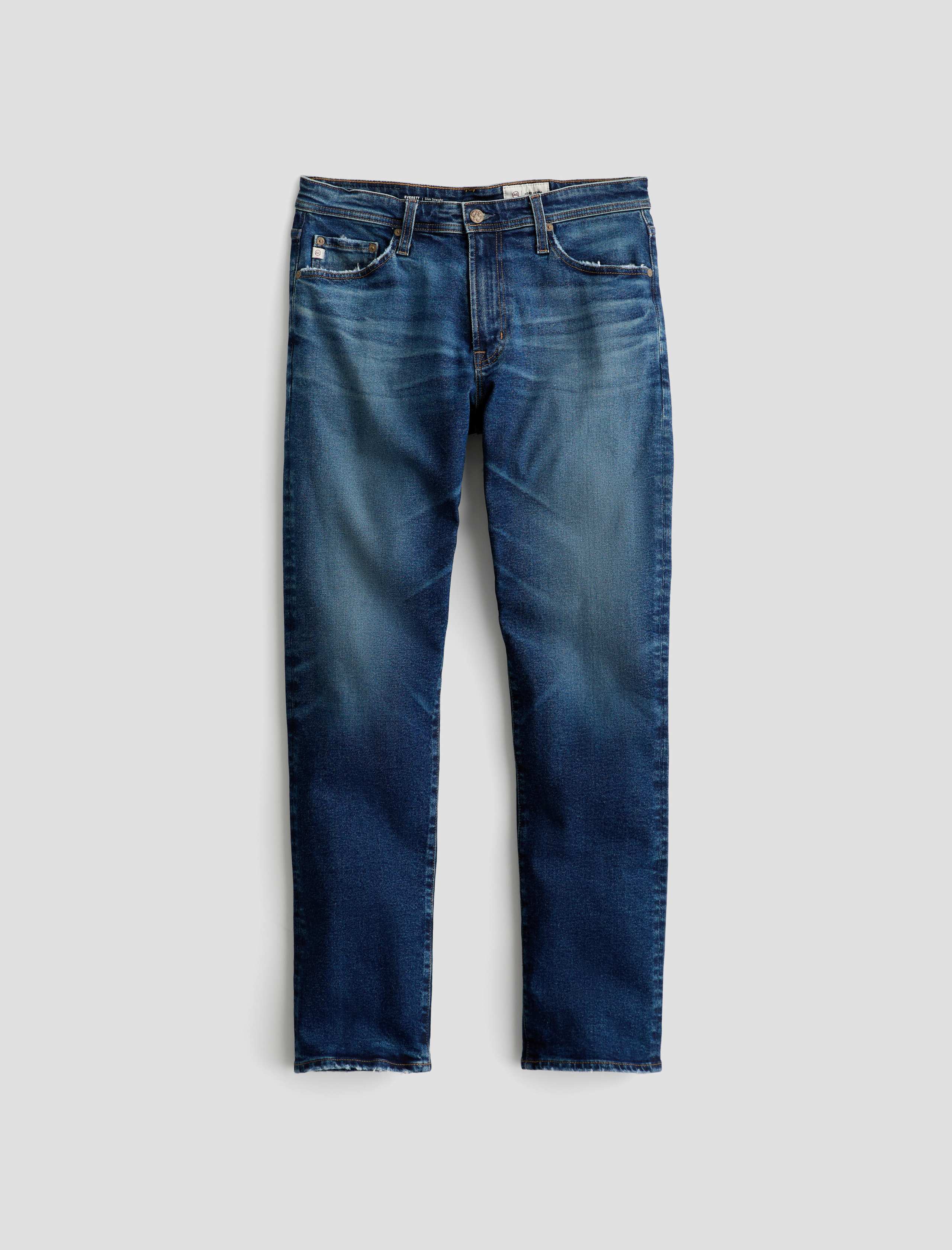 【DISCERNMENT】Edge raw straight denim Men's Stacked Fit Raw Edge Distressed Denim Jeans – G-Style USA