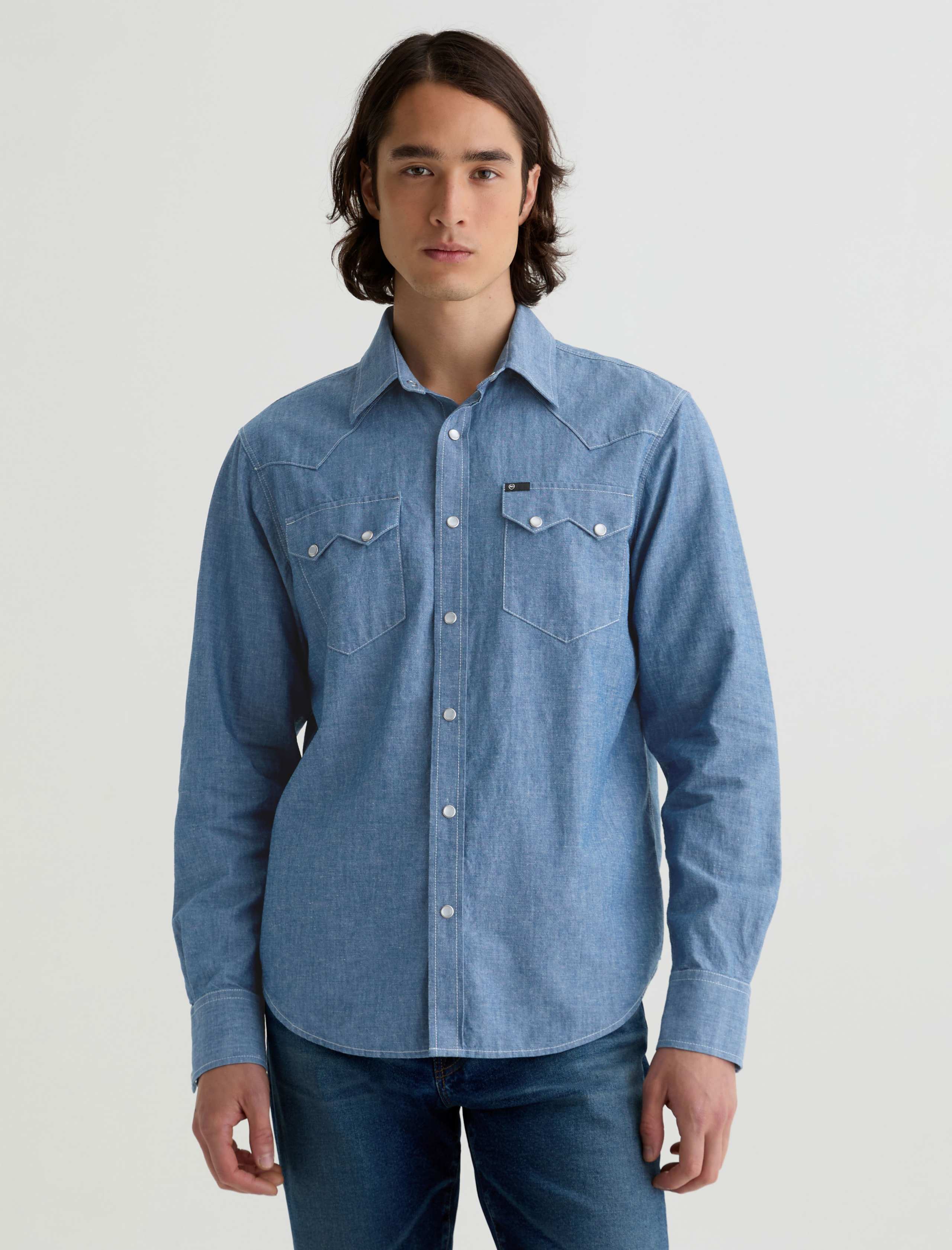 【2plan】Andy non-fade denim half shirt 1_1834b2f7-9f16-43d9-9068-