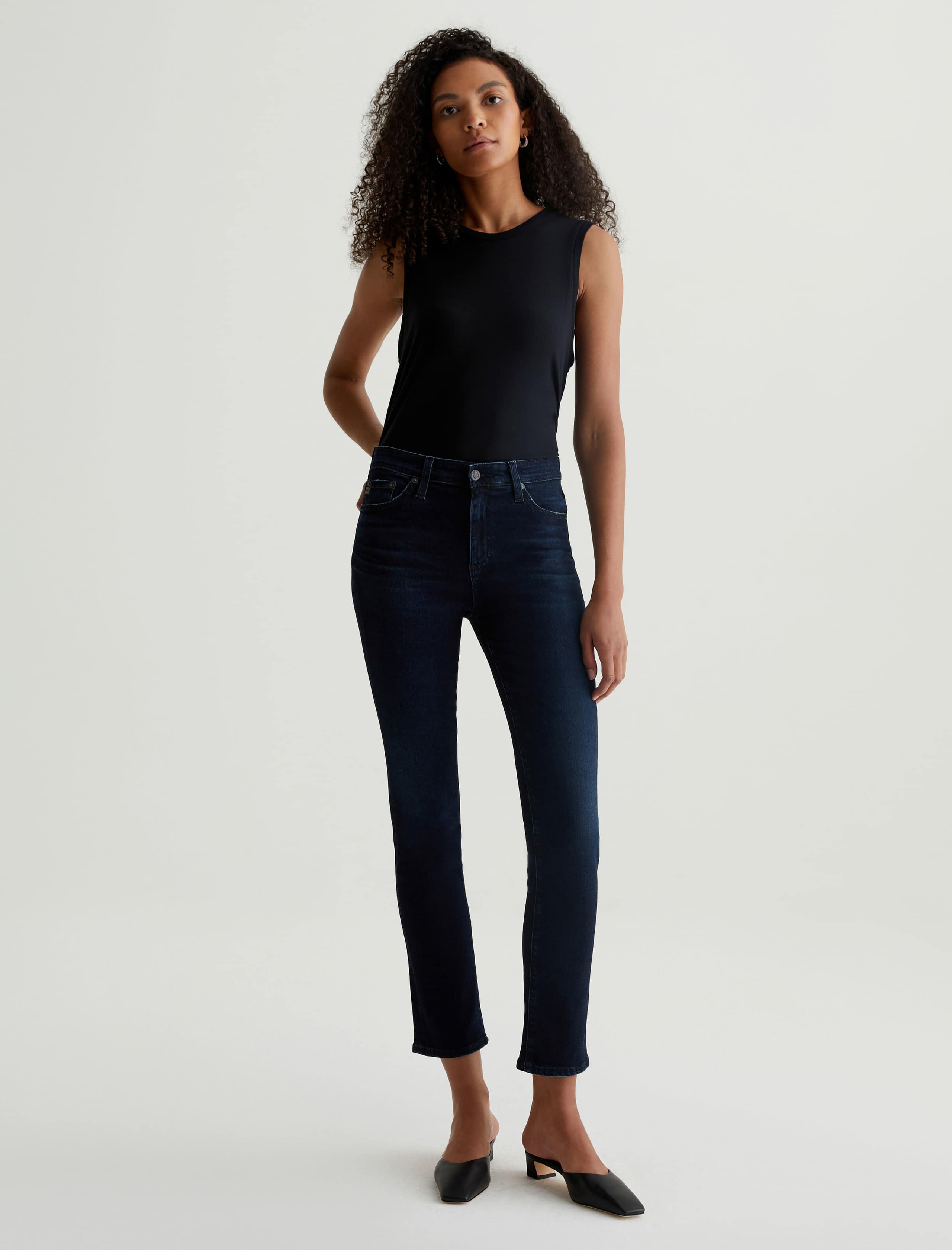 パンツ ADRIANO GOLDSCHMIED Women Straight Pants W0020066LEON Blue AG Adriano Goldschmied Women's Analeigh High Rise Straight