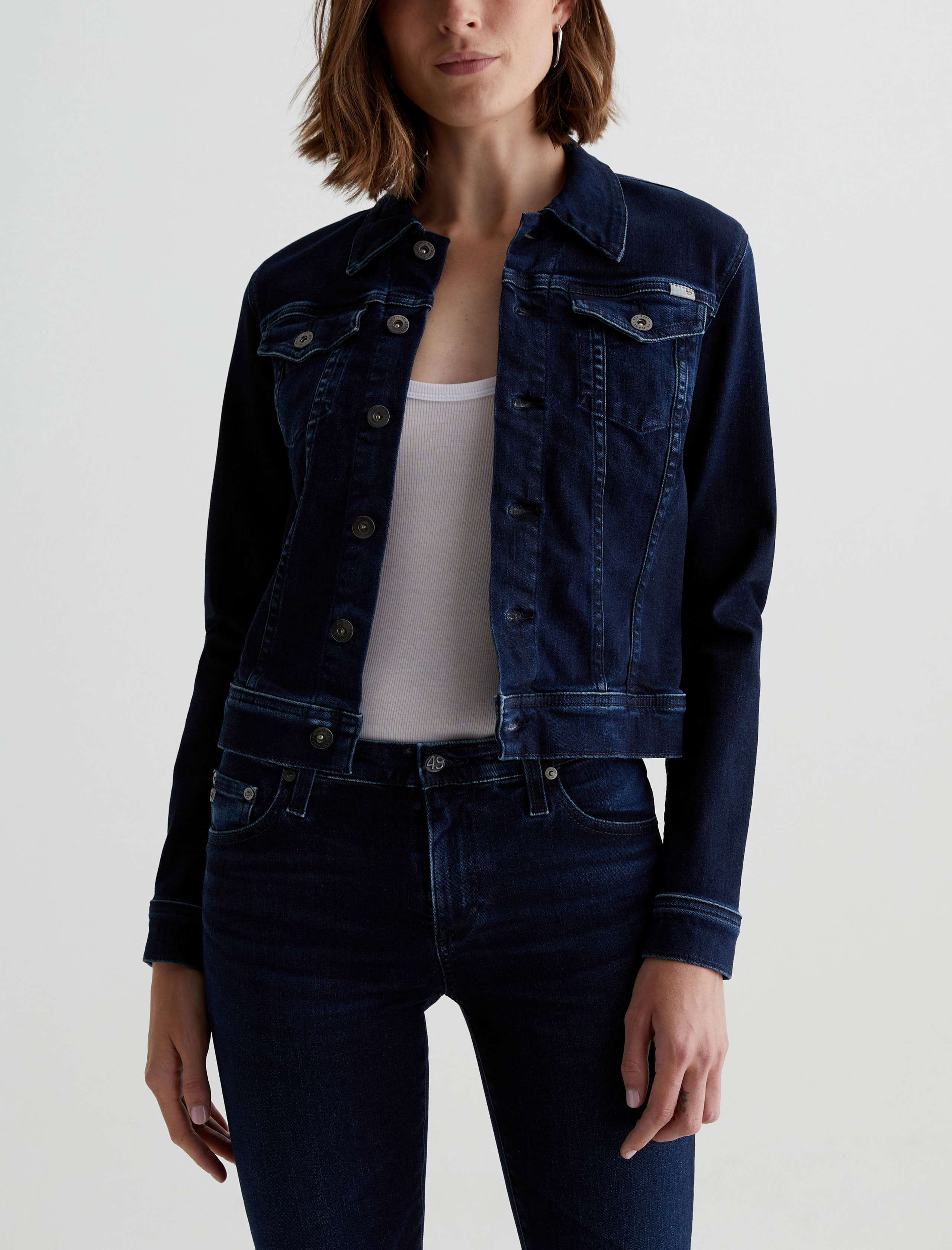 MAGOODGAN ♥ Wool padded crop blue jean jacket Teagan Women's Boxy Denim Jacket in Authentic Blue – Buffalo