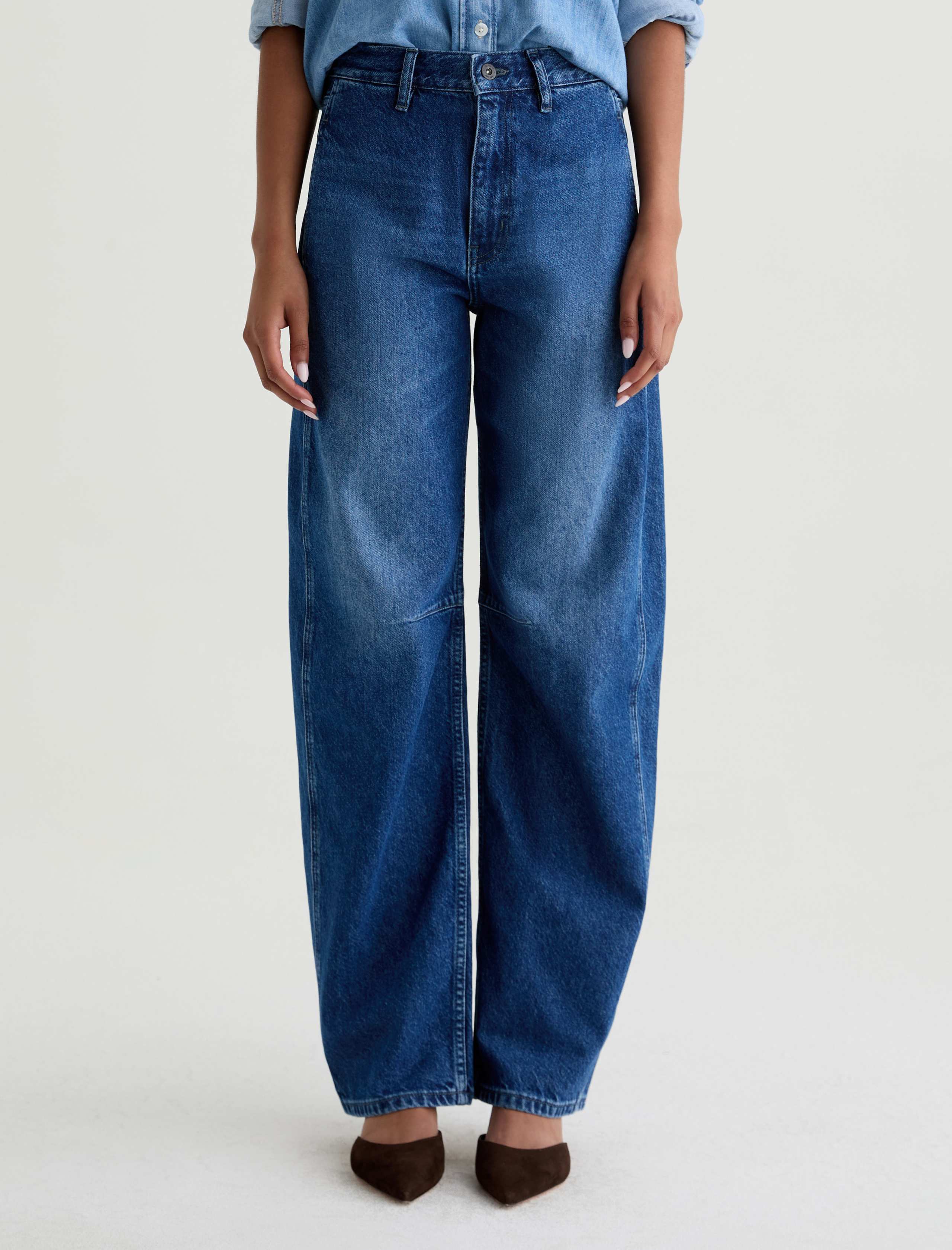 (取寄) AGジーンズ レディース アレグラ ハイライズ ワイド レッグ パンツ イン パウダー AG Jeans women Allegra High-Rise Wide Leg Pants in Powder Powder 取寄) AGジーンズ レディース アレグラ ハイライズ ワイド レッグ